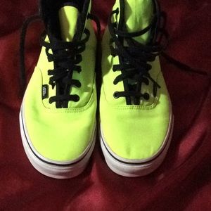 Vans Neon Yellow High Tops Size 7